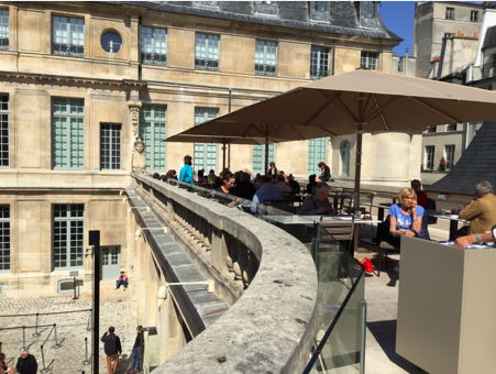 The rooftop where lunch and coffee are served